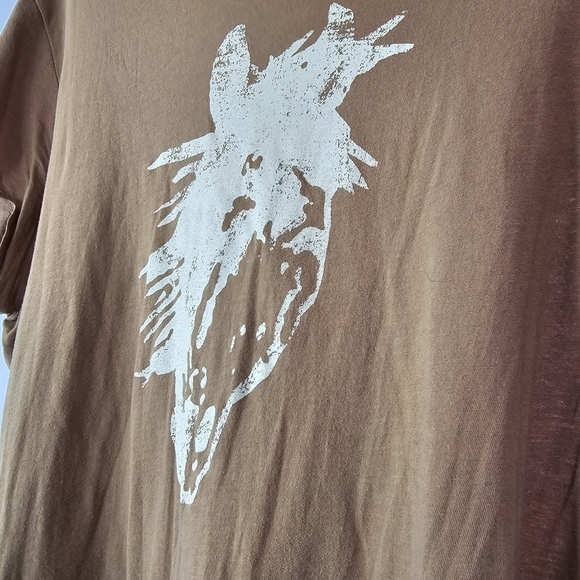 Roper T Shirt Womens XL Brown Horse T Tee Short Sleeve Western Embroidered - Picture 8 of 9
